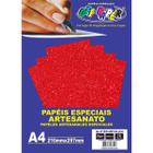 Papel Glitter Metálico 250g/m² - Off Paper - Vermelho