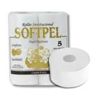 Papel higiênico branco softpel rolão 100 % celulose (10cmx200m). c/ 8 rolos