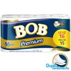 Papel Higiênico Folha Dupla Bob Premium -16 Rolos 30m