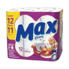 Papel Higiênico Folha Dupla Max Pure com 12 rolos de 30 metros