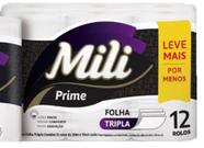 Papel Higiênico Neutro Folha Tripla Prime 12 Rolos com 20 metros - Mil - Mili