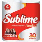 Papel Higienico Sublime FS Neutro 30M - Melhoramentos