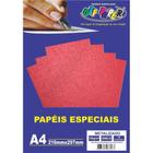 Papel Metalizado A4 150G Vermelho C/ 15Fls Off Paper