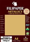 Papel Ouro Metálico A4 210X297Mm 180G/M² Filipaper 15 Folhas