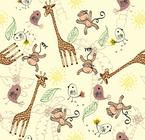 Papel Parede Adesivo Animais Fundo Amarelo Fofo Quarto Infantil 5m - DELIQUADROS