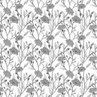 Papel Parede Floral Flores Cinza Adesivo Quarto Casal Sala