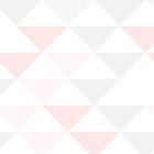 Papel Parede Triangulo Geométrico Rosa Cinza Branco Adesivo