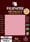 Papel Perolado Rosa A4 210X297Mm 180G/M² Filipaper 15 Folhas