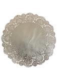 Papel Rendado Toalha Doilies 33,5 cm Prata 60un