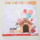 Papel Scrapbook Casinha de Cachorro 30,5x30,5cm - Litocart