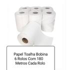 Papel Toalha Bobina 6 X 180 Metros Cada Rolo