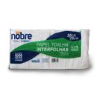Papel toalha interfolha c/1000fls 20x20cm 2D (celulose virgem) Slim - Nobre