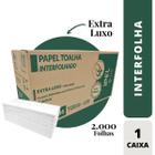 Papel toalha interfolha folha dupla 22,5x20,5cm extra luxo pc c/2000 fl ipel