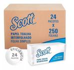 Papel Toalha Interfolha SCOTT c/250 Folha Simples 24 pacote