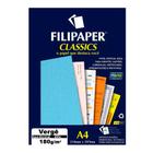 Papel Vergê 180g/m² Água Marinha 50 Fls A4 - Filiperson