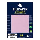 Papel Vergê A4 Filipaper Classics 180g 50 Folhas Rosa