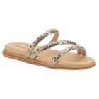 Papete Beira Rio Casual Tiras Com Strass Feminina Nude