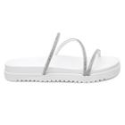 Papete Flatform Com Tira de Strass 10mm Brilhante Delicada Casual Confortável Leve Dia a Dia