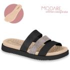 Papete Modare Sandalia Original Rasteira Esporao Fascite Plantar Ortopedica Papete Flat Feminina Rasteirinha Strass