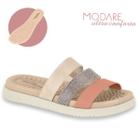 Papete Modare Sandalia Original Rasteira Esporao Fascite Plantar Ortopedica Papete Flat Feminina Rasteirinha Strass