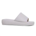 Papete Tamanco Plataforma Baixa Feminina Flatform Casual Confortável Elegante Branco