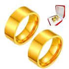 Par Alianças Casamento 8mm Banhado Ouro 18k Reta Casal Compromisso Luxo Noivos