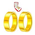 Par Alianças Reta Ouro 18k 6mm + Porta Joias Luxo Casamento Noivado Casal Compromisso