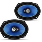 Par Alto Falante 6x9" 120W RMS 4 Ohms Triaxial Foxer FZ.69Z Bobina Simples Azul