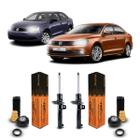 Par Amortecedor Original Cofap e Kit Coxim Rolamento Guarda Pó Suspensão Dianteira Volkswagen Jetta 2011 2012 2013 2014 2015 2016 2017 55mm