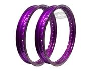 Par Aros em Alumínio Viper Street 18x215 e 18x215 Cg Titan Fan Start 125 150 160 Ybr Rd Lilás Roxo