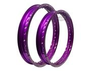 Par Aros em Alumínio Viper Street 19x185 e 17x250 Bros 125 150 160 Xre 190 Crosser 150 Lilás Roxo