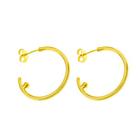 Par Brincos Argola Banhado Em Ouro Amarelo 18 k - 1030045