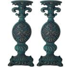 Par Castiçal Flor Lis Pedestal Decoração Vela Grande 22320 - Mana Om By Plat1