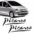 Par De Adesivo Laterais Citroën Xsara Picasso Preto Resinado