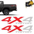 Par De Adesivos 4x4 Mitsubishi L200 Triton Emblema Lateral