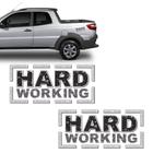 Par De Adesivos Emblema Hard Working Fiat Strada