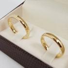 Par de Alianças tamanho 33-35 4mm Casamento Banhada Ouro 18k