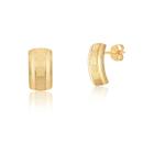 Par De Brincos De Chapinha Larga Em Ouro 18k Ab160