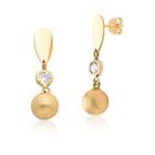 Par De Brincos Pendente De Bolinha Em Ouro 18k Ab136