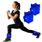 Par de Caneleira 1Kg Peso Tornozeleira Treinar Pernas em Casa Ginástica Academia Funcional Exercício Azul