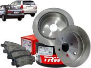 Par de Discos + Pastilhas de Freio Traseiro Corolla 1.6/1.8 16v Fielder 1.8 16v 2003 a 2008 TRW