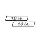 Par de Emblema Letreiro Resinado "1.0 i.e." Para-lama Uno/Prêmio/Fiorino