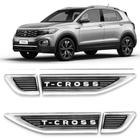 Par De Emblemas Adesivo Resinado Tag Lateral Porta Para Lama Para Volkswagen T-Cross 2020 2021 2022 2023 2024