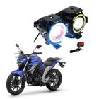 Par de Farol de Milha Angel Eye U7 para Moto Yamaha Fazer 250 2012 2013 2014 2015 2016 2017 2018 2019 2020