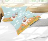 Par de Fronhas Estampa Infantil Lhama Cute Deserto - Core Decore