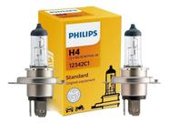 Par de Lampadas Original Philips Standard H4 Halogena 12v - 12342C1