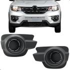 Par De Moldura Farol Milha Renault Kwid 2017 2018 2019 2020 Sem Furo - MONTKAR