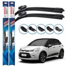 Par de Palhetas Limpador Parabrisa Multiclip Original Bosch Citroen C3 2013 a 2017