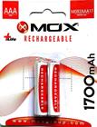 Par De Pilhas AAA Recarregáveis Mox 1700 mAh