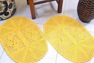 Par de Tapetes em Crochê Oval Liso - Amarelo